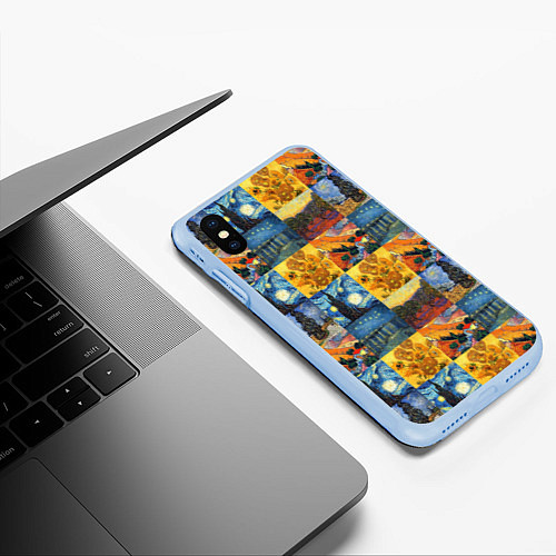 Чехол iPhone XS Max матовый Картины Ван Гога / 3D-Голубой – фото 3