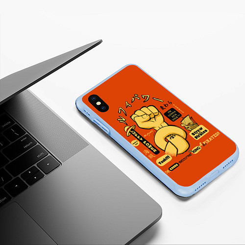 Чехол iPhone XS Max матовый One Piece / 3D-Голубой – фото 3