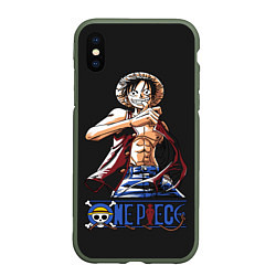 Чехол iPhone XS Max матовый One Piece, цвет: 3D-темно-зеленый