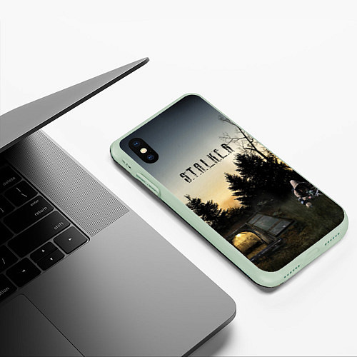 Чехол iPhone XS Max матовый СТАЛКЕР 1 / 3D-Салатовый – фото 3