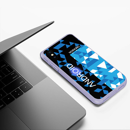 Чехол iPhone XS Max матовый Detroit:become / 3D-Светло-сиреневый – фото 3