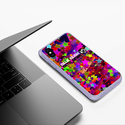 Чехол iPhone XS Max матовый Billie eilish / 3D-Светло-сиреневый – фото 3