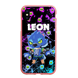 Чехол iPhone XS Max матовый BRAWL STARS ОБОРОТЕНЬ LEON, цвет: 3D-баблгам