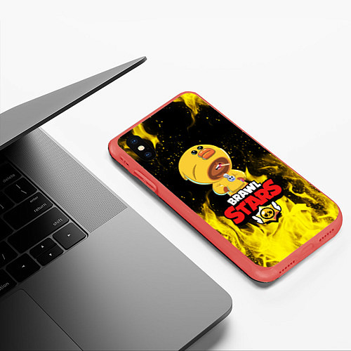 Чехол iPhone XS Max матовый BRAWL STARS SALLY LEON / 3D-Красный – фото 3