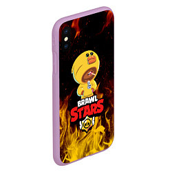 Чехол iPhone XS Max матовый BRAWL STARS SALLY LEON, цвет: 3D-сиреневый — фото 2
