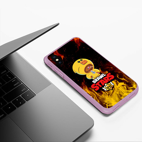 Чехол iPhone XS Max матовый BRAWL STARS SALLY LEON / 3D-Сиреневый – фото 3