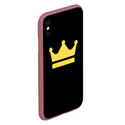 Чехол iPhone XS Max матовый Корона золотая, цвет: 3D-малиновый — фото 2