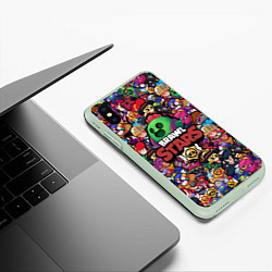 Чехол iPhone XS Max матовый BRAWL STARS SPIKE, цвет: 3D-салатовый — фото 2