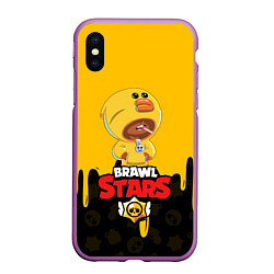 Чехол iPhone XS Max матовый BRAWL STARS SALLY LEON, цвет: 3D-фиолетовый