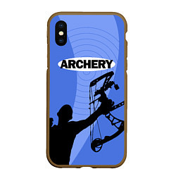 Чехол iPhone XS Max матовый Archery, цвет: 3D-коричневый