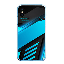 Чехол iPhone XS Max матовый Detroit RK900, цвет: 3D-голубой