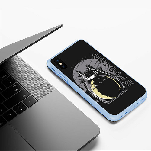 Чехол iPhone XS Max матовый Totoro / 3D-Голубой – фото 3