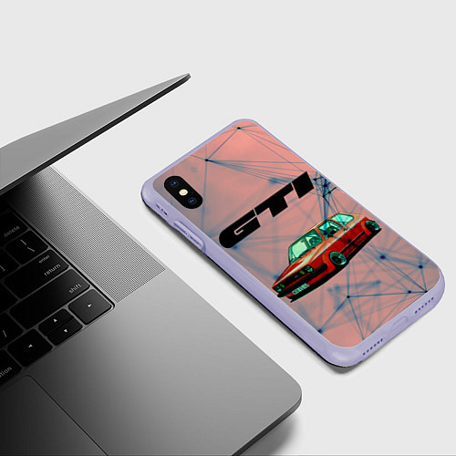 Чехол iPhone XS Max матовый Volkswagen / 3D-Светло-сиреневый – фото 3