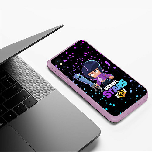 Чехол iPhone XS Max матовый BRAWL STARS BIBI / 3D-Сиреневый – фото 3