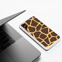 Чехол iPhone XS Max матовый Окрас жирафа, цвет: 3D-белый — фото 2
