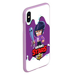 Чехол iPhone XS Max матовый BRAWL STARS BIBI, цвет: 3D-сиреневый — фото 2