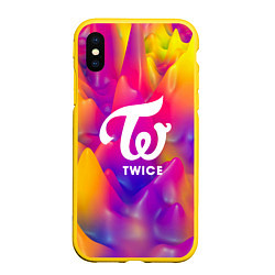 Чехол iPhone XS Max матовый TWICE, цвет: 3D-желтый