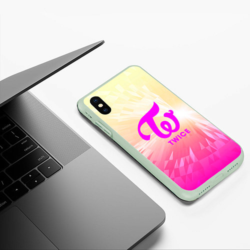 Чехол iPhone XS Max матовый TWICE / 3D-Салатовый – фото 3