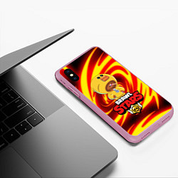 Чехол iPhone XS Max матовый BRAWL STARS SALLY LEON, цвет: 3D-розовый — фото 2