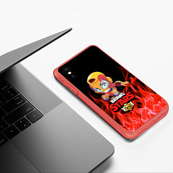 Чехол iPhone XS Max матовый BRAWL STARS MAX, цвет: 3D-красный — фото 2