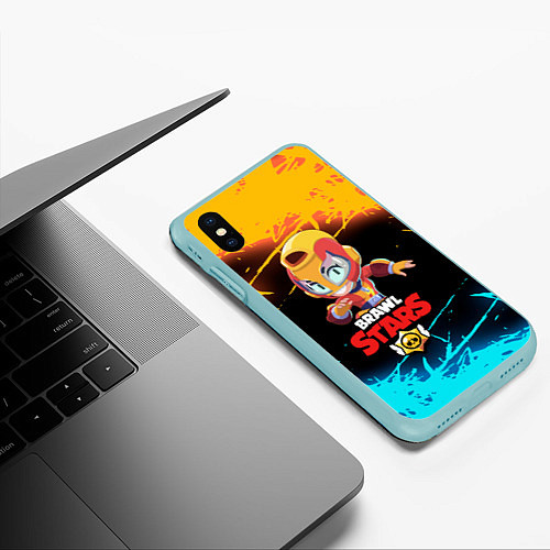 Чехол iPhone XS Max матовый BRAWL STARS MAX / 3D-Мятный – фото 3