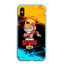 Чехол iPhone XS Max матовый BRAWL STARS MAX, цвет: 3D-мятный