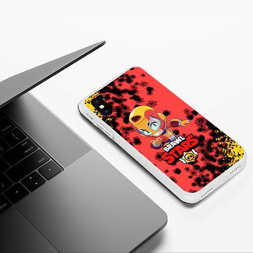 Чехол iPhone XS Max матовый BRAWL STARS MAX / 3D-Белый – фото 3