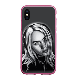 Чехол iPhone XS Max матовый BILLIE EILISH, цвет: 3D-малиновый