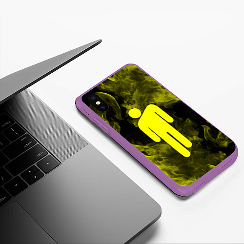 Чехол iPhone XS Max матовый BILLIE EILISH / 3D-Фиолетовый – фото 3