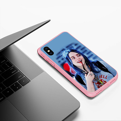 Чехол iPhone XS Max матовый BILLIE EILISH / 3D-Баблгам – фото 3