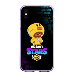 Чехол iPhone XS Max матовый BRAWL STARS SALLY LEON, цвет: 3D-светло-сиреневый