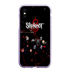 Чехол iPhone XS Max матовый Slipknot, цвет: 3D-светло-сиреневый