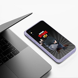 Чехол iPhone XS Max матовый Brawl Stars Crow, цвет: 3D-светло-сиреневый — фото 2