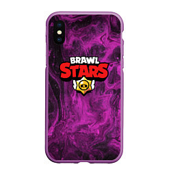 Чехол iPhone XS Max матовый Brawl Stars, цвет: 3D-фиолетовый