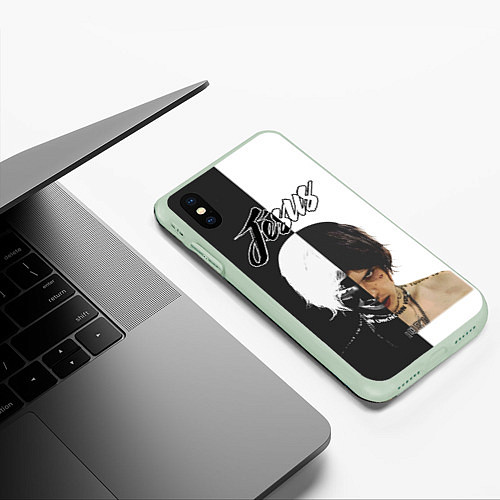 Чехол iPhone XS Max матовый Dzhizus / 3D-Салатовый – фото 3