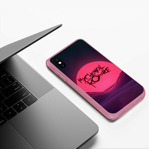 Чехол iPhone XS Max матовый MCR Logo / 3D-Малиновый – фото 3