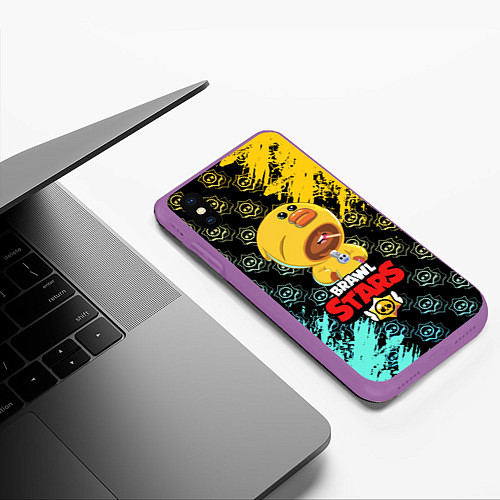 Чехол iPhone XS Max матовый BRAWL STARS SALLY LEON / 3D-Фиолетовый – фото 3