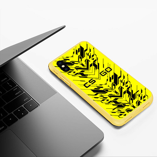Чехол iPhone XS Max матовый Counter Strike / 3D-Желтый – фото 3