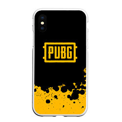 Чехол iPhone XS Max матовый PUBG, цвет: 3D-белый