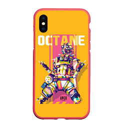 Чехол iPhone XS Max матовый Apex Legends Octane, цвет: 3D-красный