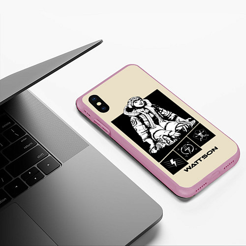 Чехол iPhone XS Max матовый Apex Legends Wattson / 3D-Розовый – фото 3