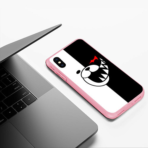 Чехол iPhone XS Max матовый MONOKUMA КАПЮШОН / 3D-Баблгам – фото 3