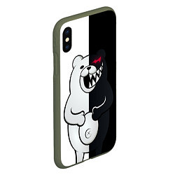 Чехол iPhone XS Max матовый MONOKUMA, цвет: 3D-темно-зеленый — фото 2