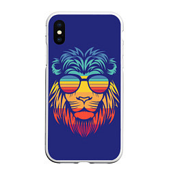 Чехол iPhone XS Max матовый LION2, цвет: 3D-белый