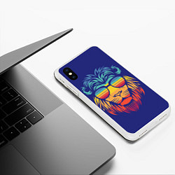 Чехол iPhone XS Max матовый LION2, цвет: 3D-белый — фото 2