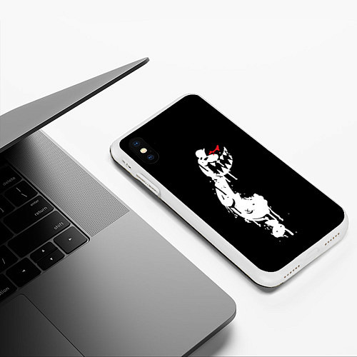 Чехол iPhone XS Max матовый MONOKUMA / 3D-Белый – фото 3