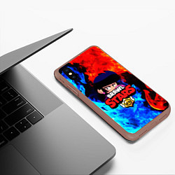 Чехол iPhone XS Max матовый BRAWL STARS BIBI, цвет: 3D-коричневый — фото 2