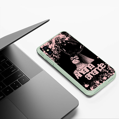 Чехол iPhone XS Max матовый ARIANA GRANDE / 3D-Салатовый – фото 3