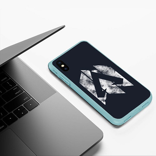 Чехол iPhone XS Max матовый Apex Legends / 3D-Мятный – фото 3
