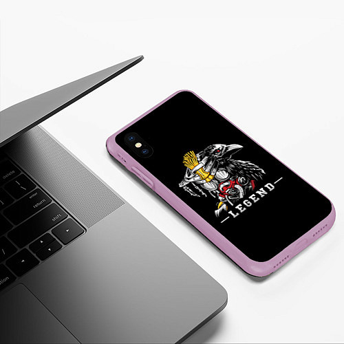 Чехол iPhone XS Max матовый Бладхаунд / 3D-Сиреневый – фото 3